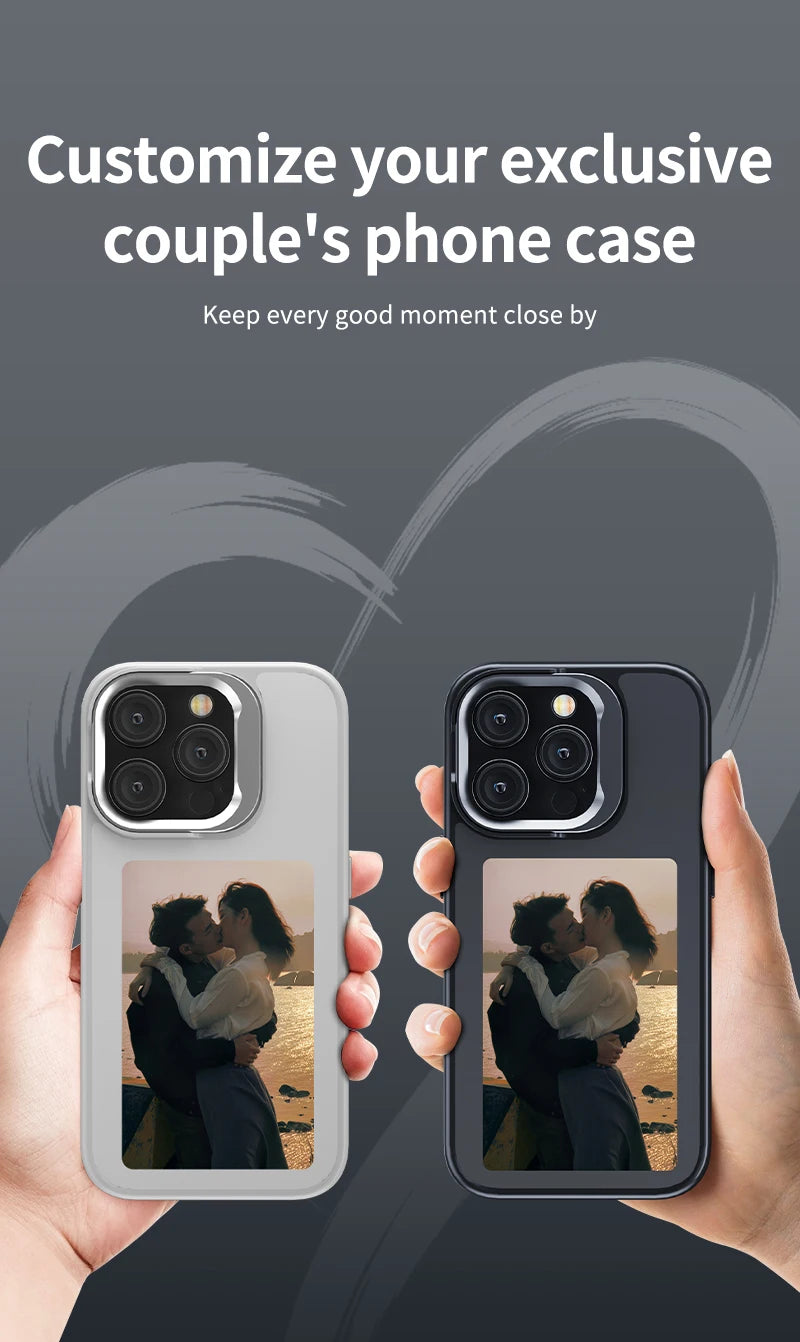 New E ink 4.0 inch Screen Digital Case for iPhone 17 16 15 14 13pro max NFC Photo Custom Funda Mobile Back Cover With Bracket