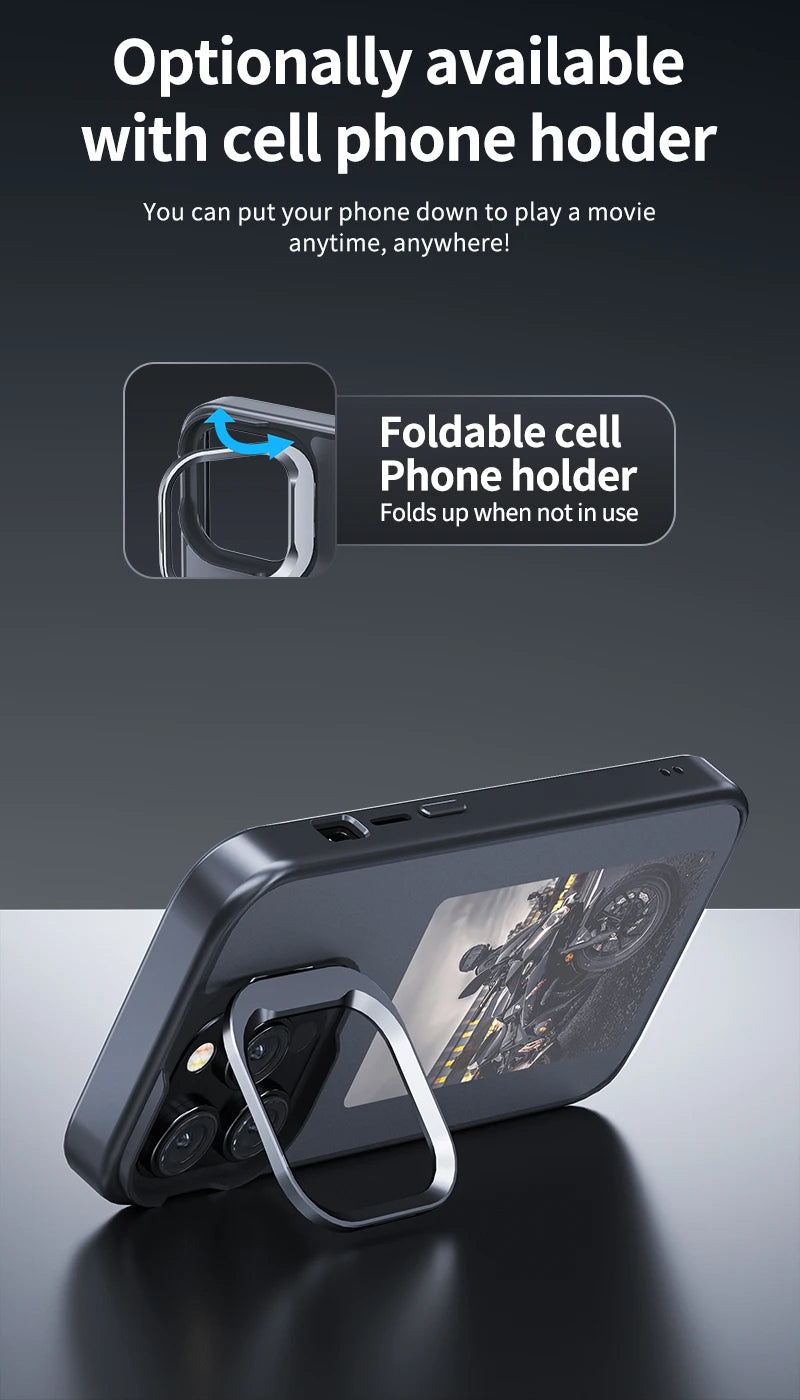 New E ink 4.0 inch Screen Digital Case for iPhone 17 16 15 14 13pro max NFC Photo Custom Funda Mobile Back Cover With Bracket