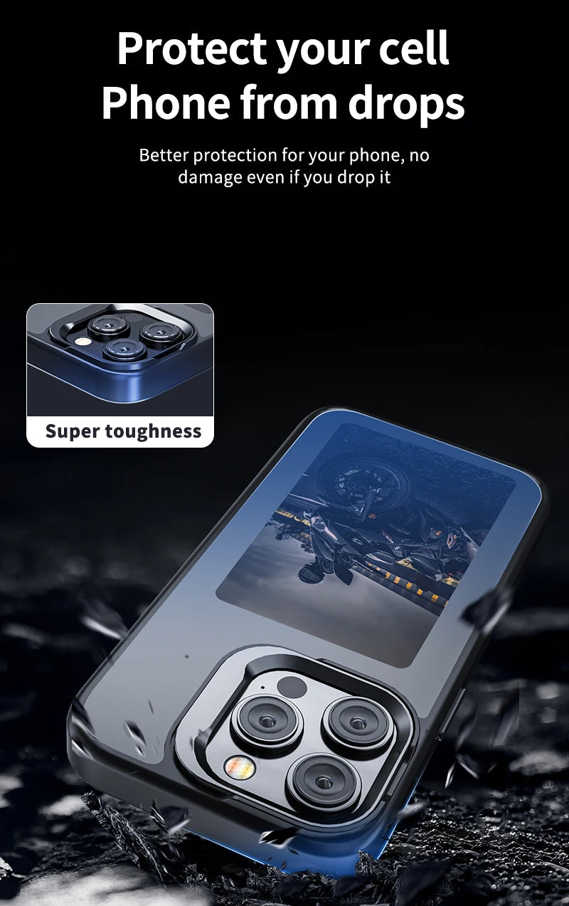 New E ink 4.0 inch Screen Digital Case for iPhone 17 16 15 14 13pro max NFC Photo Custom Funda Mobile Back Cover With Bracket